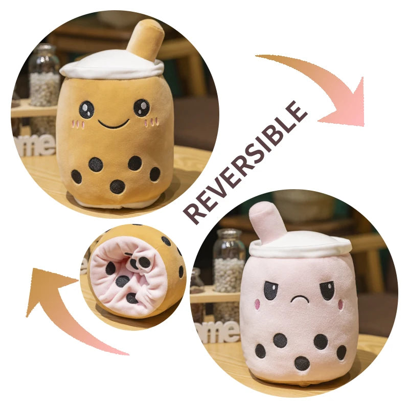 Kawaii Milk Tea Cup Plush Pillow 23cm Stuffed Food Fruit Boba Doll Ultrasoft Stuffed Plush Tea Shop Kids Toys Birthday Gift