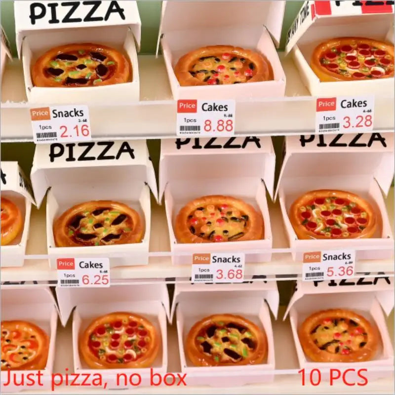 10 PCS Dollhouse Miniature Simulated Pizza Model Kitchen Food Accessories For Doll House Decor Kids Pretend Play Toys Gift