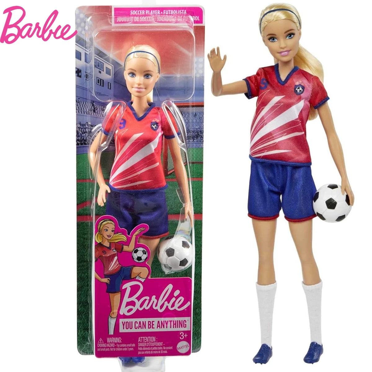 2025 New Original Mattel Barbie Careers Fashion Doll Football Soccer Player Dolls for Girls Christmas Gifts Toys for Children