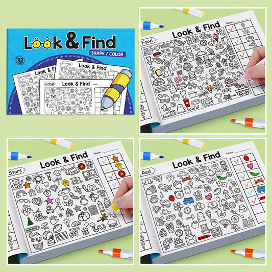 Kids Hidden Object Coloring Book Interactive Educational Matching Game Kids Early Learning Activities Enhance Visual Perception