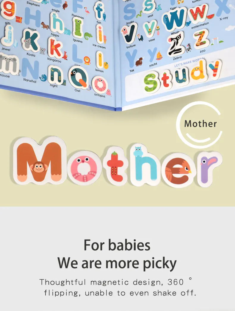 Montessori Quiet Busy Book Puzzle Early Education Toy 3+ Years Kids Alphabet Shape Matching Game Interactive Learning Preschool