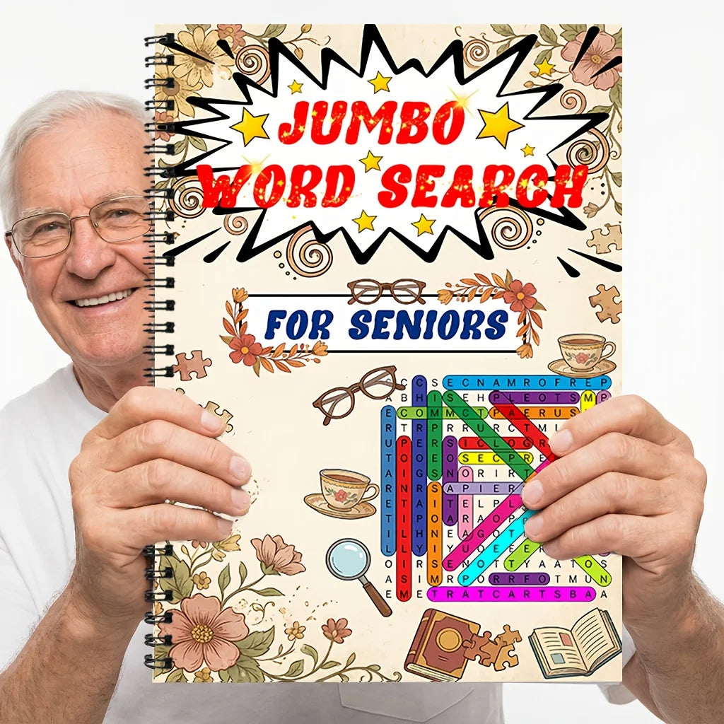 1PC Large Print Word Search Puzzle Book for Adults Seniors, Brain Teaser Games, Christmas Gifts and Travel Activities