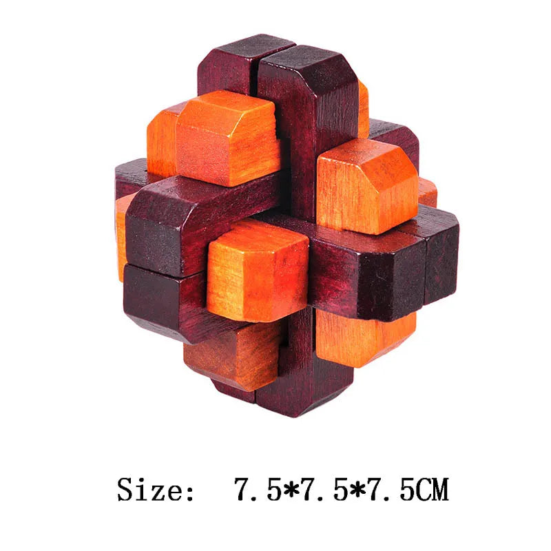 Wooden Luban Lock Unlock Interlock Game Brain Teaser Puzzle Inteligencia Rompecabezas 3D De Madera Montessori Educational Toys