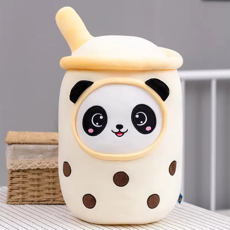 Kawaii Milk Tea Cup Plush Pillow 23cm Stuffed Food Fruit Boba Doll Ultrasoft Stuffed Plush Tea Shop Kids Toys Birthday Gift