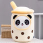 Kawaii Milk Tea Cup Plush Pillow 23cm Stuffed Food Fruit Boba Doll Ultrasoft Stuffed Plush Tea Shop Kids Toys Birthday Gift