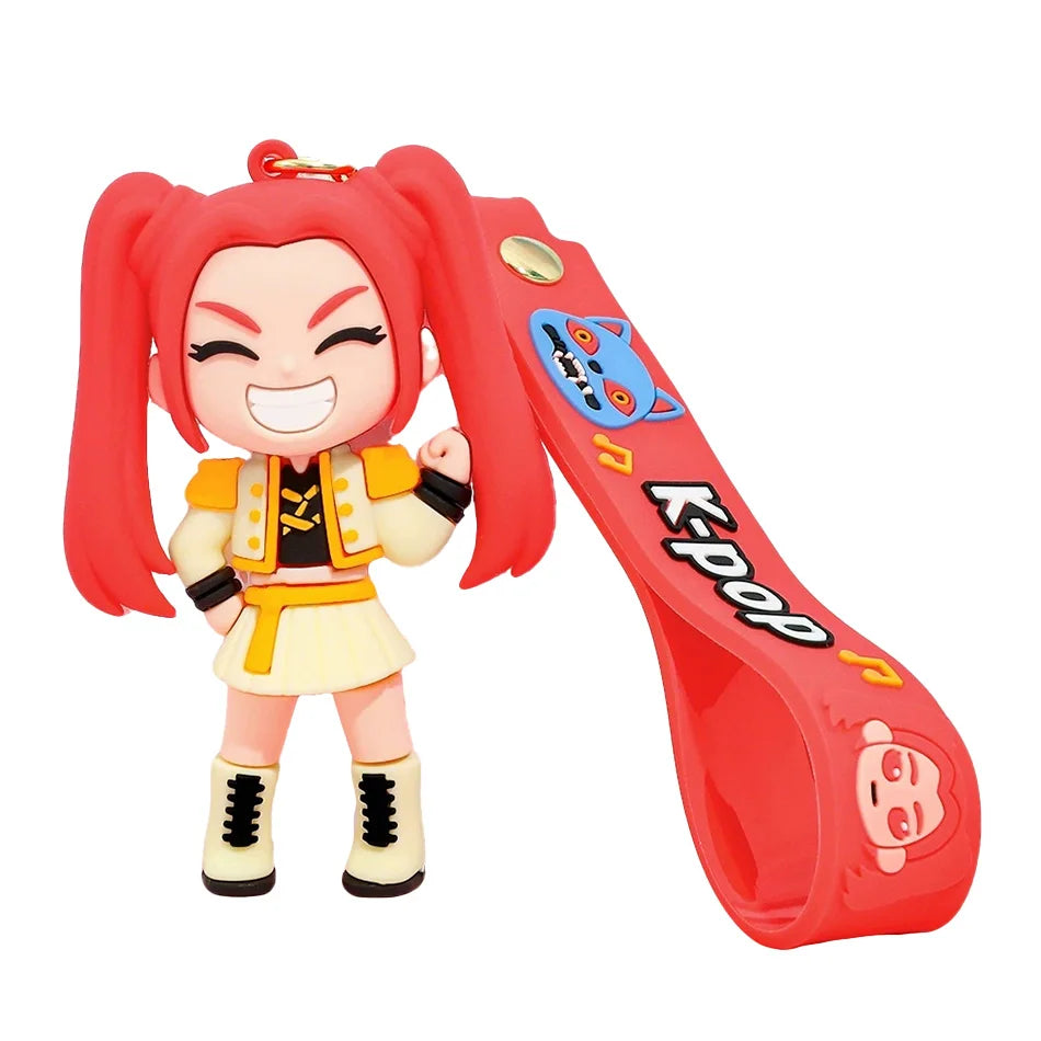2026 3D Printed Anime Movie Kpop Devil Hunter Girls Derpy Keychains Doll Cute Tiger Action Model Toy Collection Christmas Gifts
