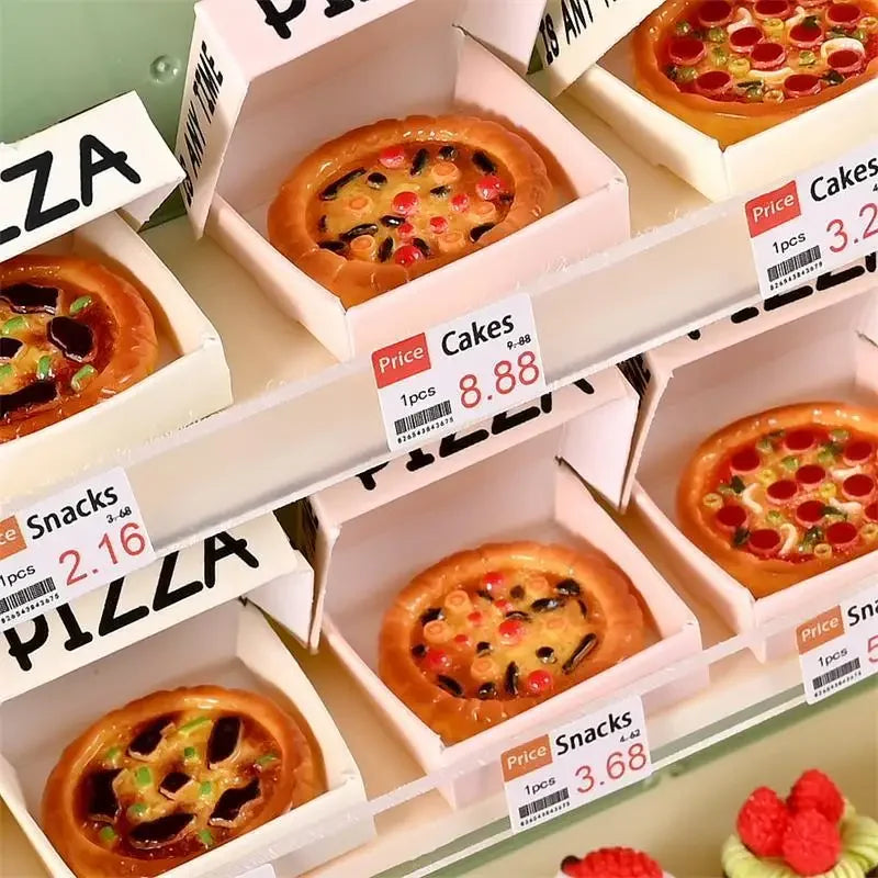 10 PCS Dollhouse Miniature Simulated Pizza Model Kitchen Food Accessories For Doll House Decor Kids Pretend Play Toys Gift