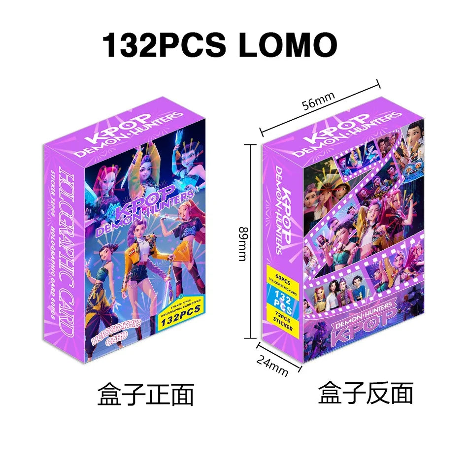 132Pcs/Box Anime Kpop Devil Hunter Collectible Card Set Gaming LOMO Cards Lase Holographic Card Children's Toy Birthday Gift