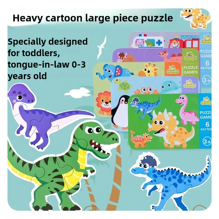Montessori Baby Puzzle Educational Toys Wood 3D Puzzle Games Iron Box children Puzzles Jigsaw Wooden Puzzles For Kids 2 3 4 Year