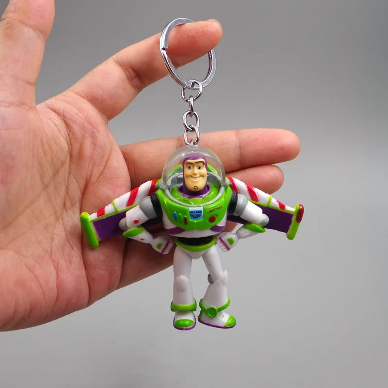 4Pcs/Set Disney Bonnie Hudy Buzz Lightyear Car Key Chain Bag Accessories Pendant Doll Toy Story Gifts For Children