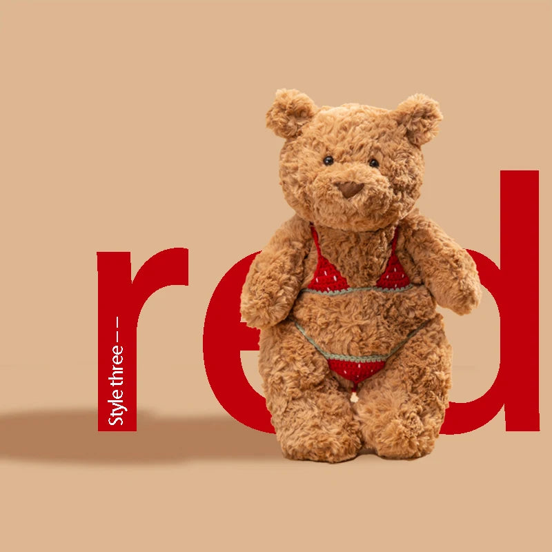 28/36/47CM Bartholomew Bear Plush Toys Soft Stuffed Cartoon Animal Doll Cute Bear Wear Bikini Doll Funny Gifts