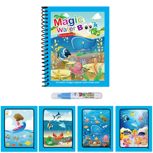 Cartoon Watercolor Painting Magic Book Kids Educational Magic Water Coloring Book Sensory Early Education Puzzle Drawing Toys