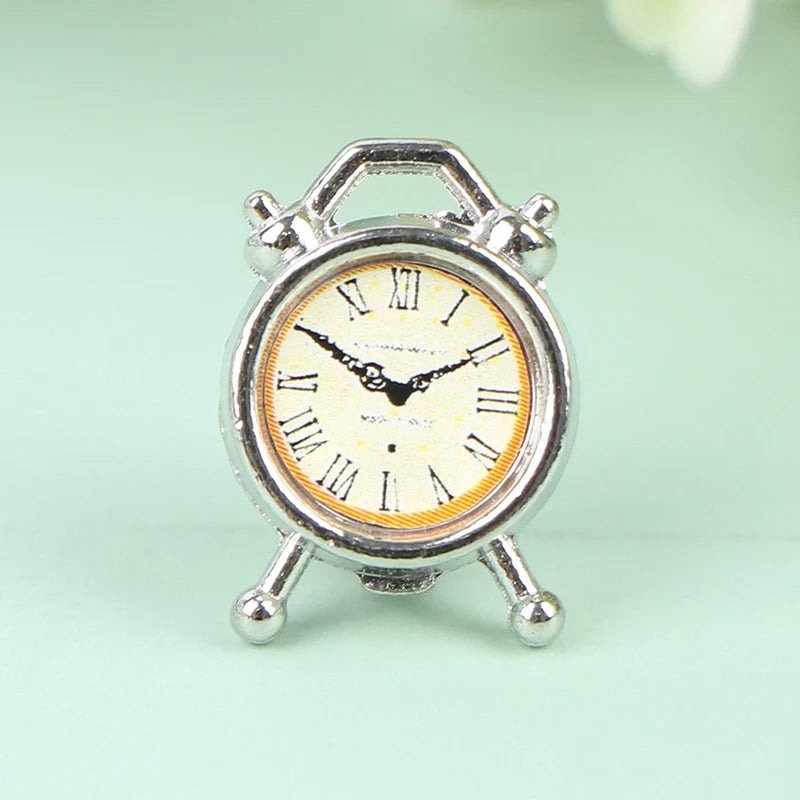 1Pc 1:12 Dollhouse Miniature Alarm Clock Model Doll Home Room Decoration Toy