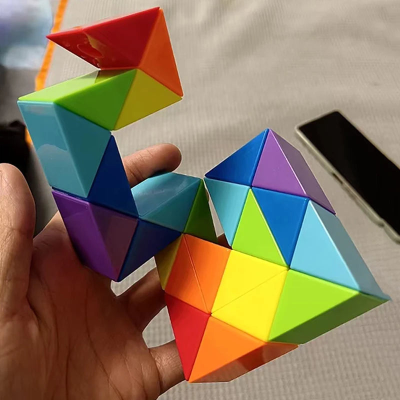 Rainbow Folding Magic Snake Cube Twist Puzzle 24 36 48 72 Segments Educational Toys for Kids Sensory Brain Teaser Games