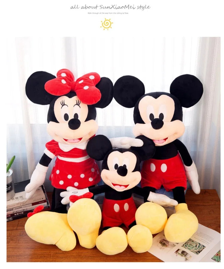 Disney Mickey Mouse Minnie Mouse Soft Plush Toys Cartoon Stuffed Dolls Kids Birthday Gifts Wedding Claw Machine Prizes Bed Pals