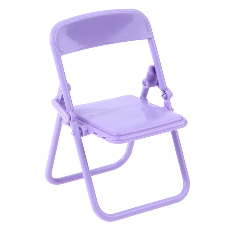 1Pc Mini Chair 1:12 Dollhouse Miniature Chair Plastic Armchair Folding Chair Simulation Furniture Doll House Decor Accessories