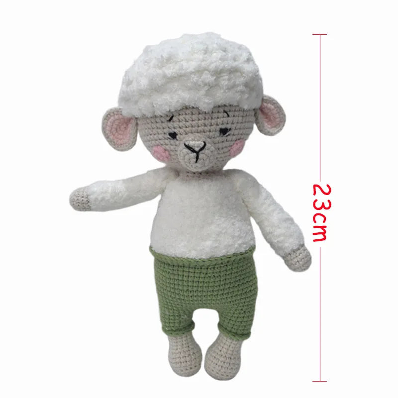 Amigurumi Elephant Lion Doll Baby Stuffed Animal Doll kawaii Handmade Knitted Plush Lion Toy Newborn Accompany Doll Room Decor
