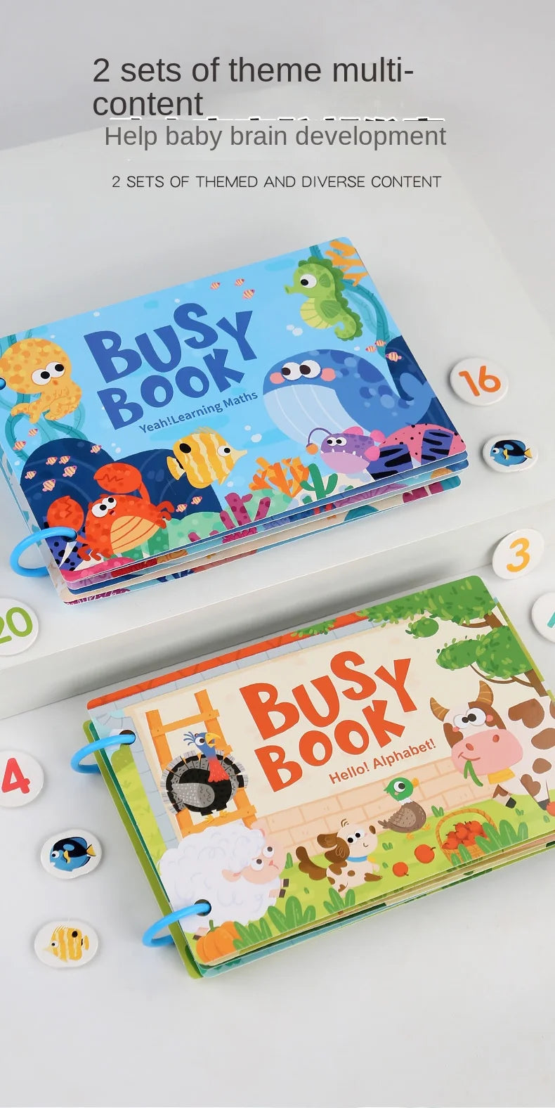 Busy Book Sticker Quiet Book for Kids Montessori Early Educational Toy Toddlers Matching Puzzles Game Baby Learning Toys Gifts