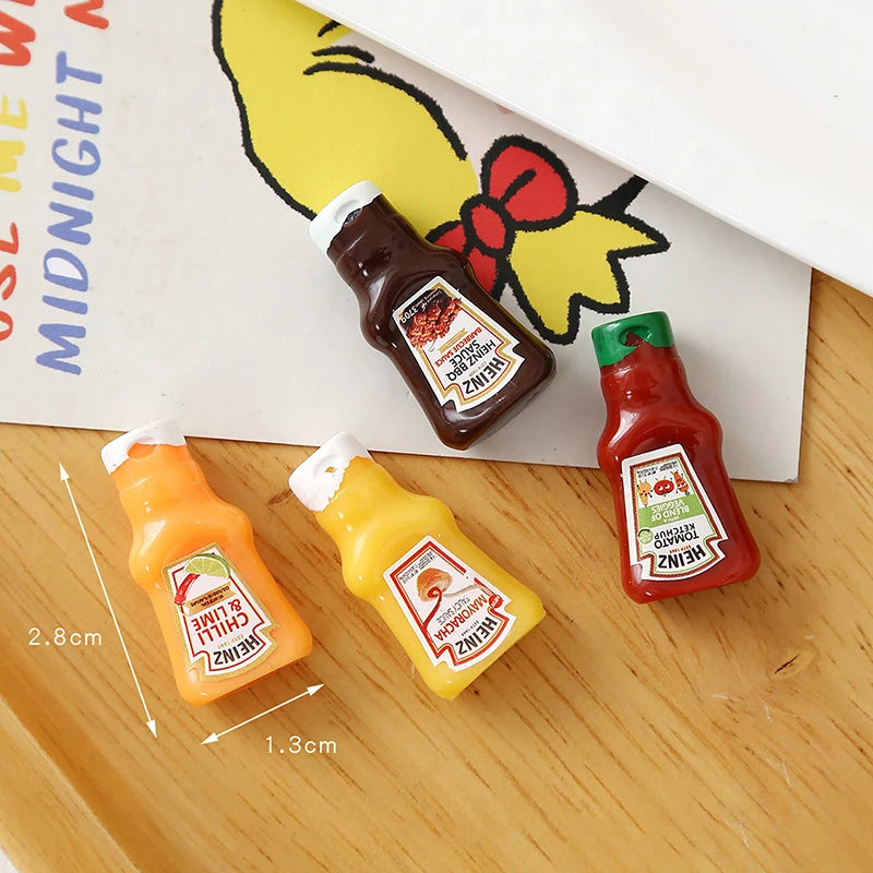 10Pcs Dollhouse Miniature Strawberry Sauce Jam Jar Kitchen Food Accessories For Doll House Decor Kids Pretend Play Toys Gift