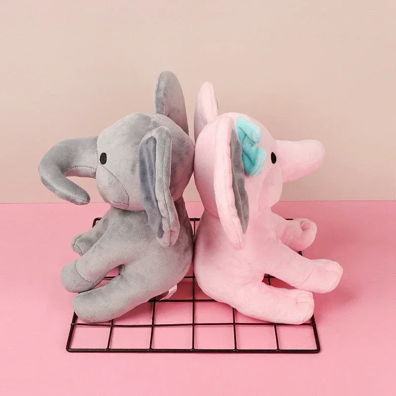 25cm Gray Elephant Stuffed Plush Toys Kawaii Animals Soft Sleeping Stuffed Pillow Doll Plushie for Baby Room Decorative Gifts