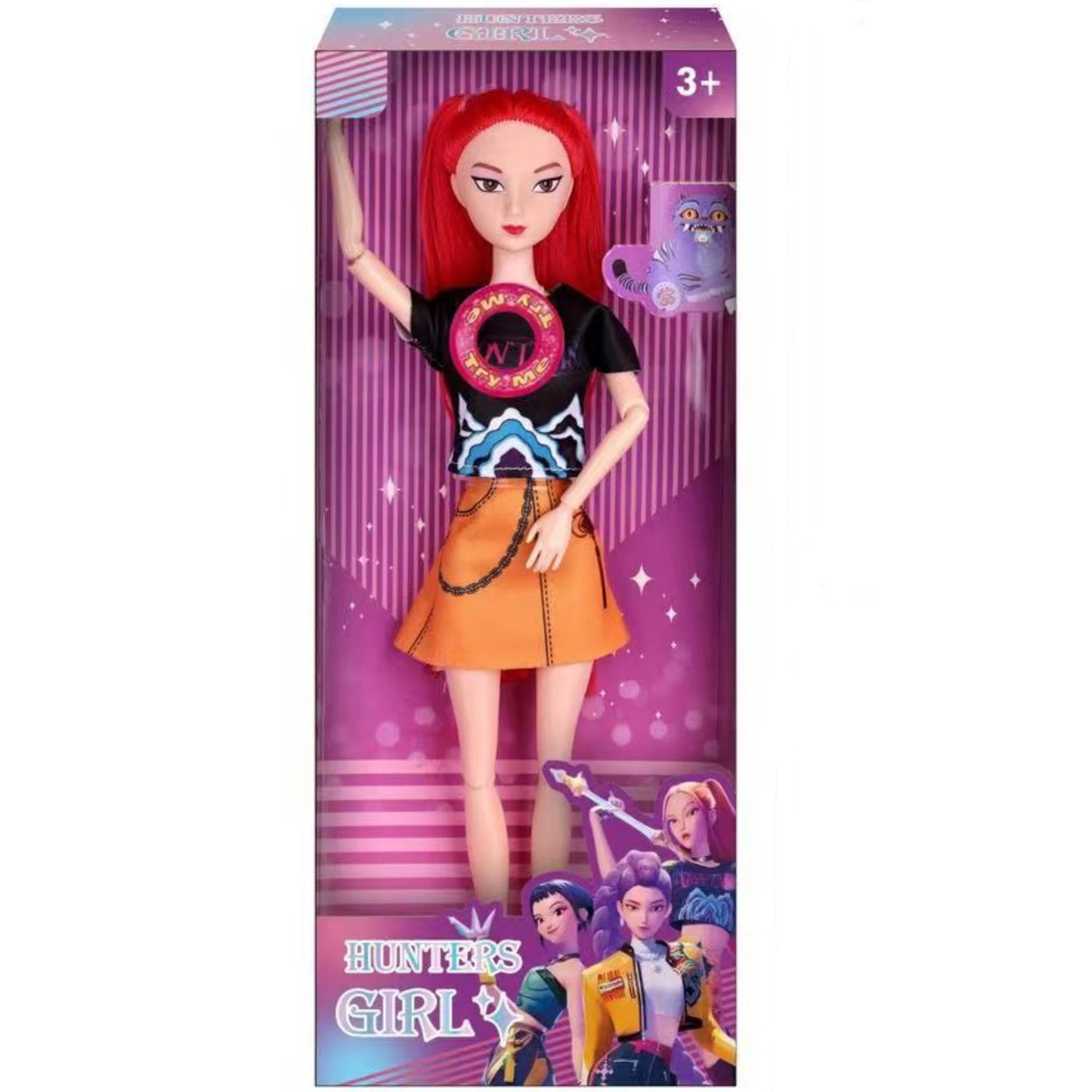Hunters Girl Doll Rumi Mira Zoey Vinyl Figure Kpop Demon Hunters 11 Inch Posable Anime Toy with Theme Music for Kids Girl Gift