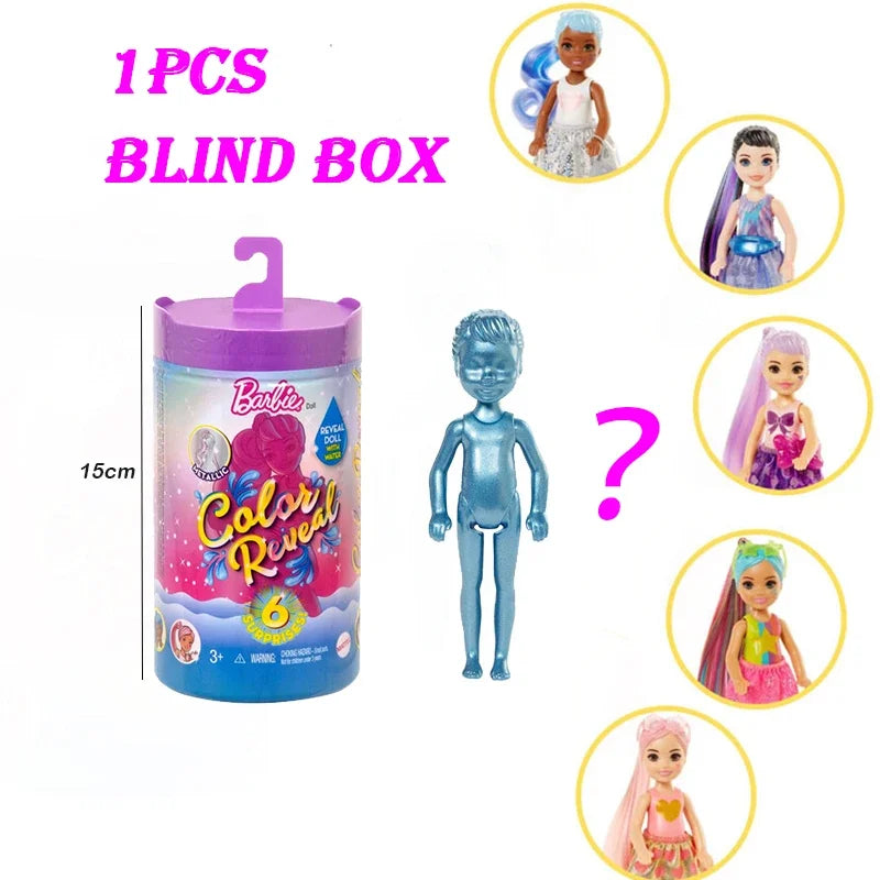 Original Barbie Color Reveal Foam Dolls Pet Friend with 25 Surprises  Scented Bubbles Princess Doll Toys for Girls Gift