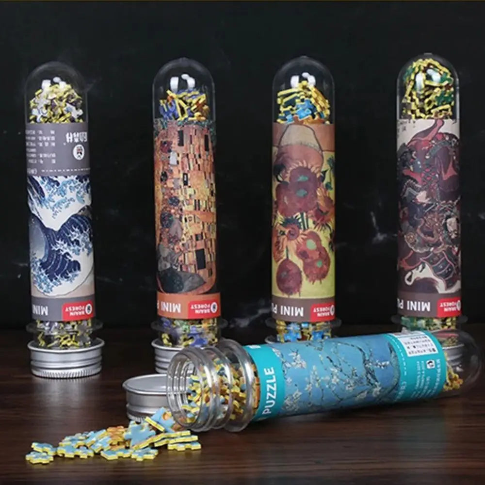 150PCS/Set Creative Oil Painting Jigsaw Puzzles Gifts Mini Puzzle Game Test Tube Decompression Game Adult Children