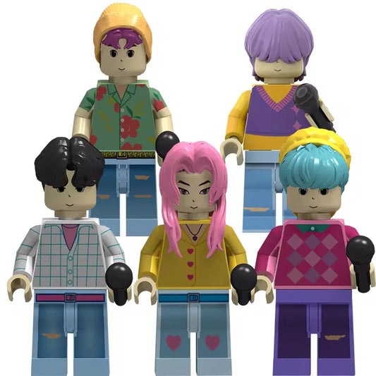 Hot Bricks KPop Demon Hunters Building Blocks Rumi Figures Assembly Model Doll Plastic Doll Building Blocks Toy Birthday Gifts