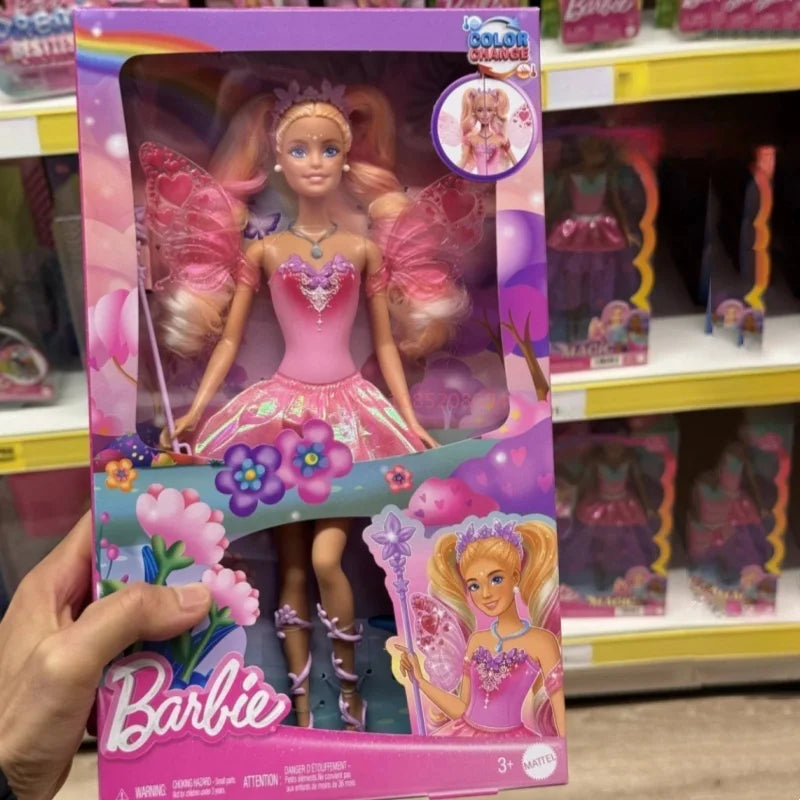 Pre sale new Genuine Barbie Princess Doll Color Changing Dream Butterfly Fairy Toy Girls Dolls Collectible Figures Birthday Gift