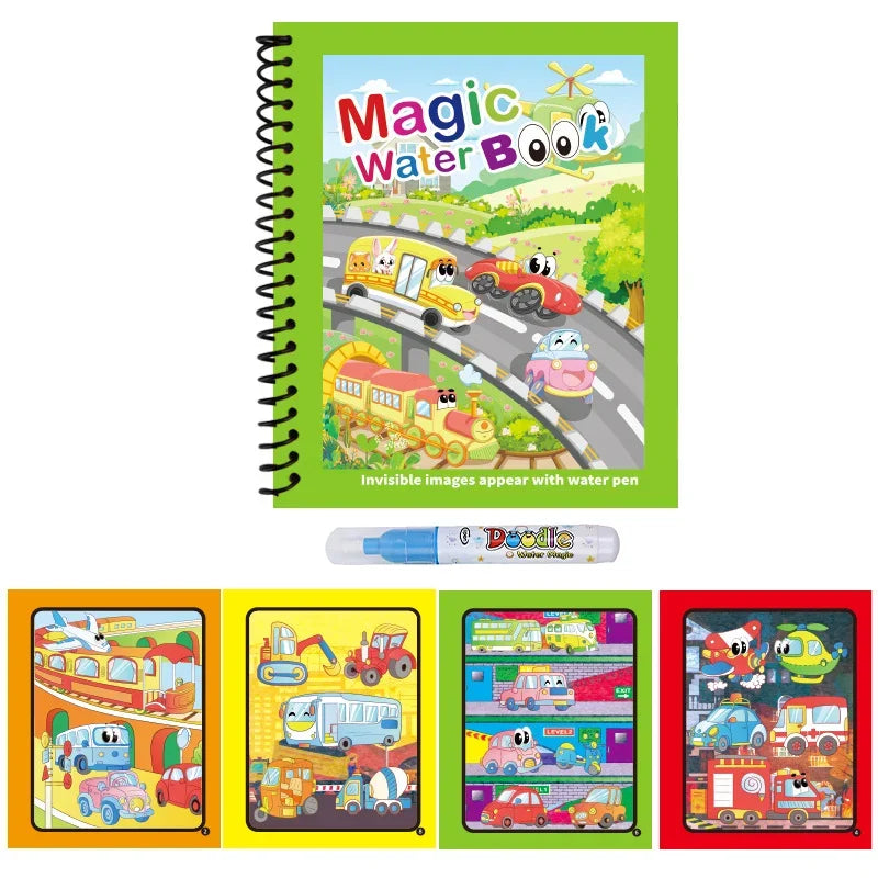 Cartoon Watercolor Painting Magic Book Kids Graffiti Coloring Water Picture Book Sensory Early Education Puzzle Drawing Toys