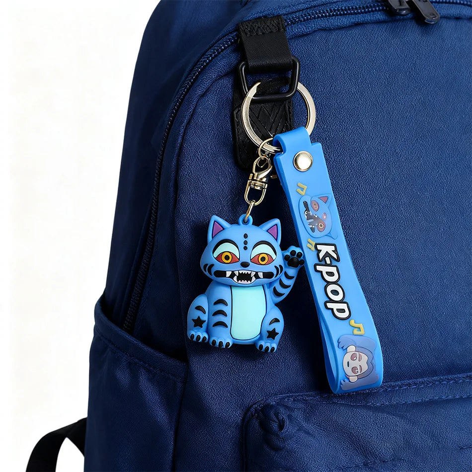 2026 3D Printed Anime Movie Kpop Devil Hunter Girls Derpy Keychains Doll Cute Tiger Action Model Toy Collection Christmas Gifts