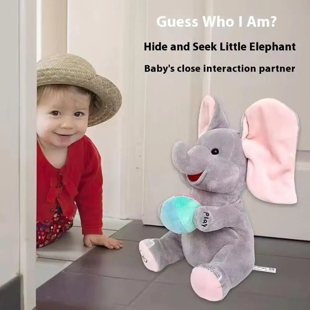 Hide-and-seek Elephant Plush Toy Flapping Ears With Cheerful Songs Elephant Soft Soothing New Born Gift For 3-12 Months Gifts