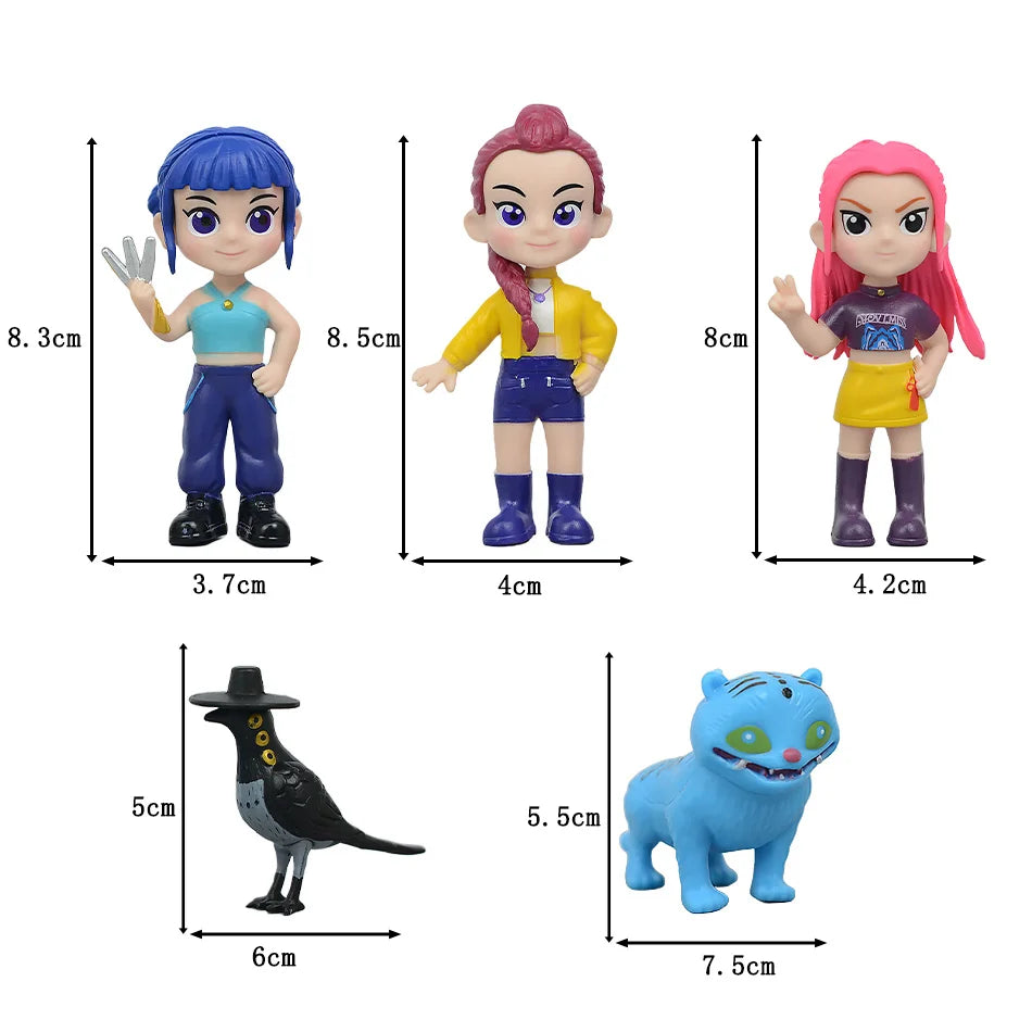 High Quality Kpop Devil Hunter Rumi Zoe Mira anime polyvinyl chloride character collection desktop trinkets Childrens