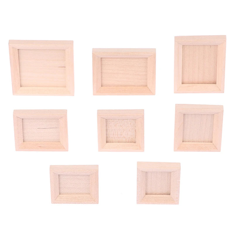 1:12 Dollhouse Miniature Photo Frame With Rear Cover Simulation Furniture Model Living Scene Decor Toy Doll House Accessories