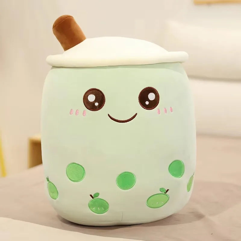 Kawaii Milk Tea Cup Plush Pillow 23cm Stuffed Food Fruit Boba Doll Ultrasoft Stuffed Plush Tea Shop Kids Toys Birthday Gift