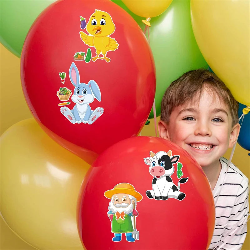 Farm Animal Make a Face Sticker Sheets for Kids Todders Activities Cute Cartoon Puzzle Stickers Birthday Party Favor Crafts Toys