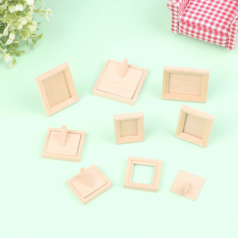 1:12 Dollhouse Miniature Photo Frame With Rear Cover Simulation Furniture Model Living Scene Decor Toy Doll House Accessories
