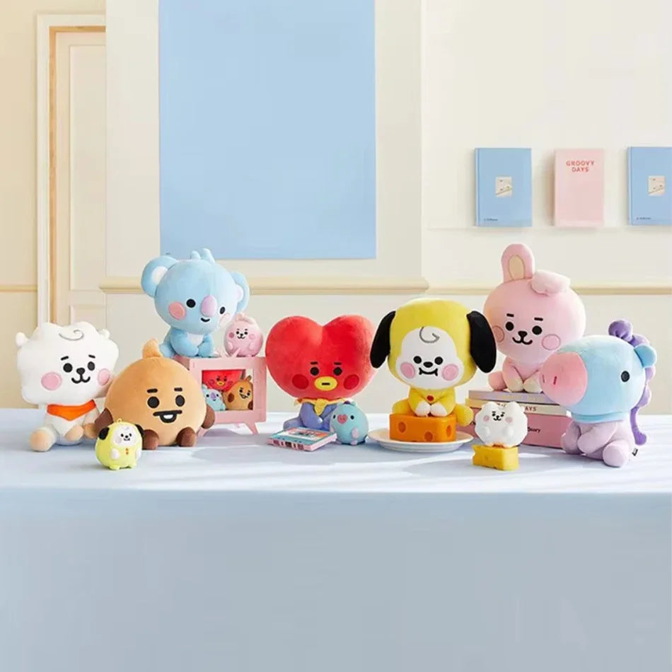 Hot BTed 21Plush Toys Kawaii Mini Keychain Anime Pendant Ornament for Kids 12-22cm Bt Peripherals Soft Stuffed Animals Doll Gift