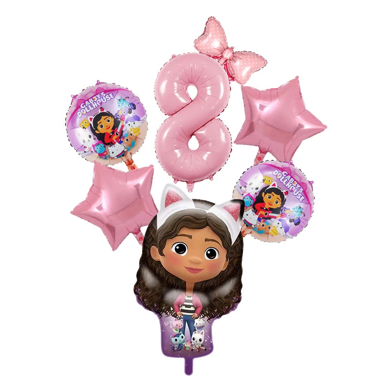 Gabby Dollhouse Cats Birthday Party Supplies Disposable Tableware Plates Cup Napkin Banner Tablecloth Cake Decoration Kids Gifts