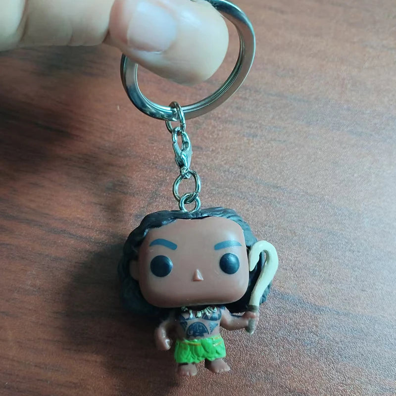 Disney Pixar Pocket Keychain The Incredibles ELASTIGIRL WRECK-IT RALPH MOANA MAUI Figure Model Toys for Children Christmas Gifts