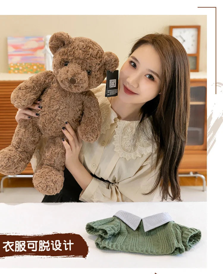 Brown Bear Toy Princess Plush Doll A Bear In A Sweater A Girl'S Birthday Present Boy'S Couch Pillow Bear Doll 30cm And 40cm
