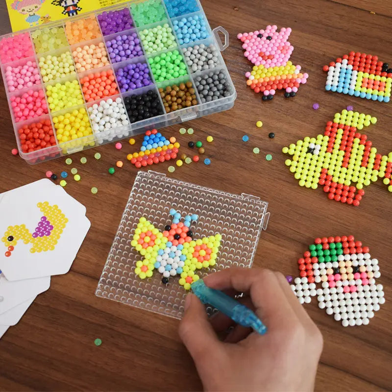 300Pcs/Set 36 Colors 5mm Water Beads Spray Perler Magic Bead Educational 3D Diy Puzzles Accessories for Children Toys