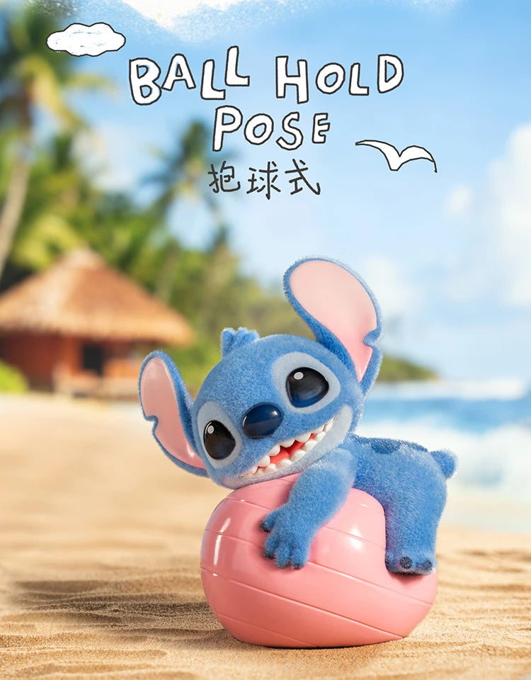 New Toptoy Disney Stitch Energetic Yoga Random Blind Box Series Flocked Figurine Cute Anime Peripheral Doll Collectible Gifts