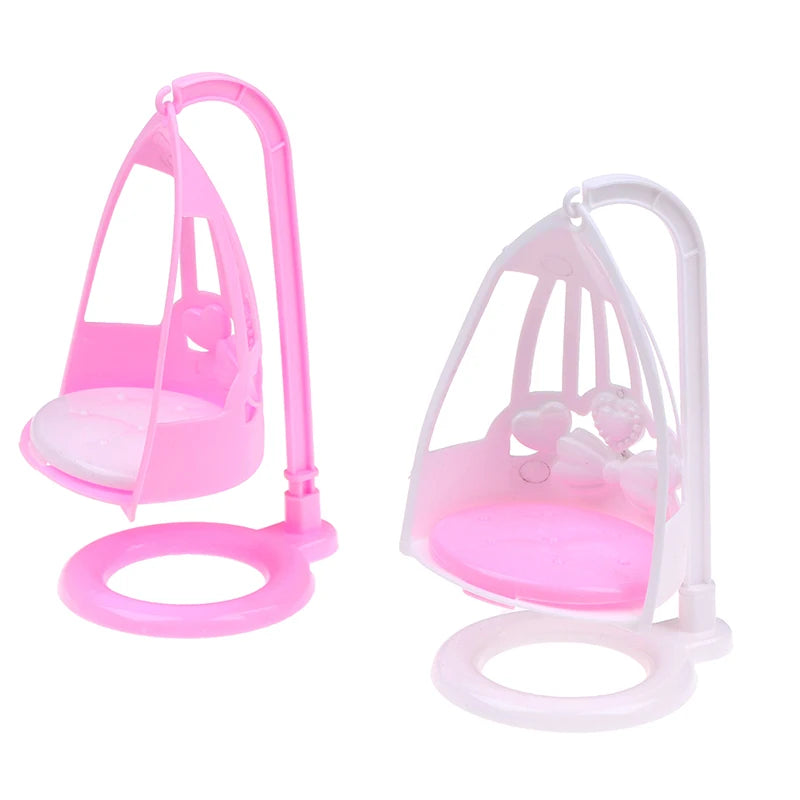 Dollhouse Swing Chair For Girl Doll Miniature Plastic Furniture Toys Doll House Decor