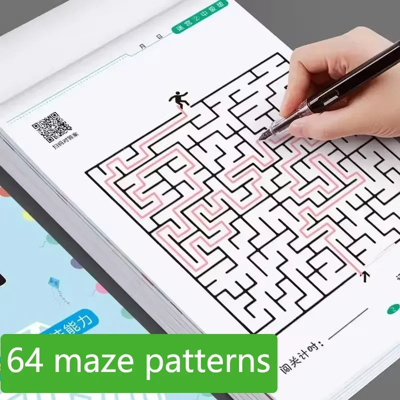 1/4Pcs Children Concentration Maze Training Book Student Thinking Development Attention Game Puzzle Intelligence Development Toy
