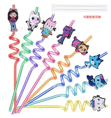 Gabby Dollhouse Cats Birthday Party Supplies Disposable Tableware Plates Cup Napkin Banner Tablecloth Cake Decoration Kids Gifts