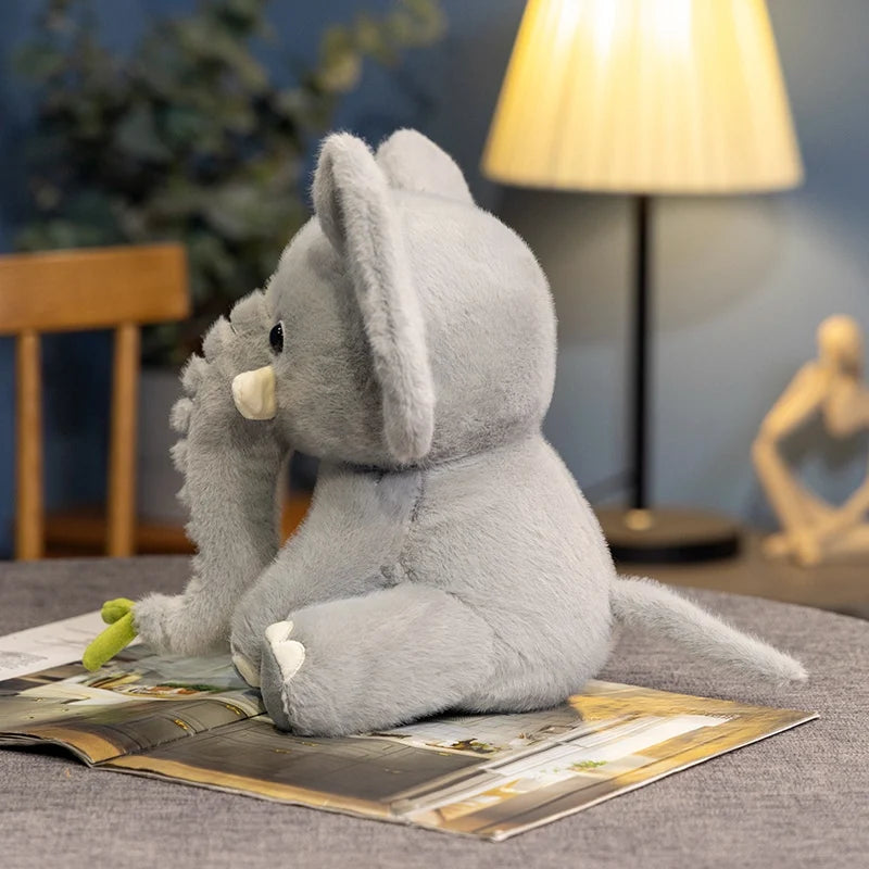 Nice 1pc 25/40cm Cartoon Cute Elephant Plush Doll Long Nose Pink Grey Sitting Animal Stuffed Toy Home Decor Gift For Boys Girls