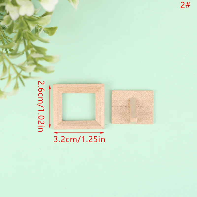 1:12 Dollhouse Miniature Photo Frame With Rear Cover Simulation Furniture Model Living Scene Decor Toy Doll House Accessories