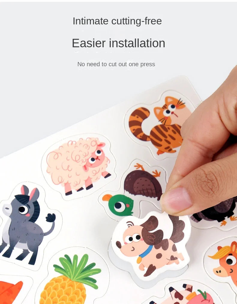 Busy Book Sticker Quiet Book for Kids Montessori Early Educational Toy Toddlers Matching Puzzles Game Baby Learning Toys Gifts