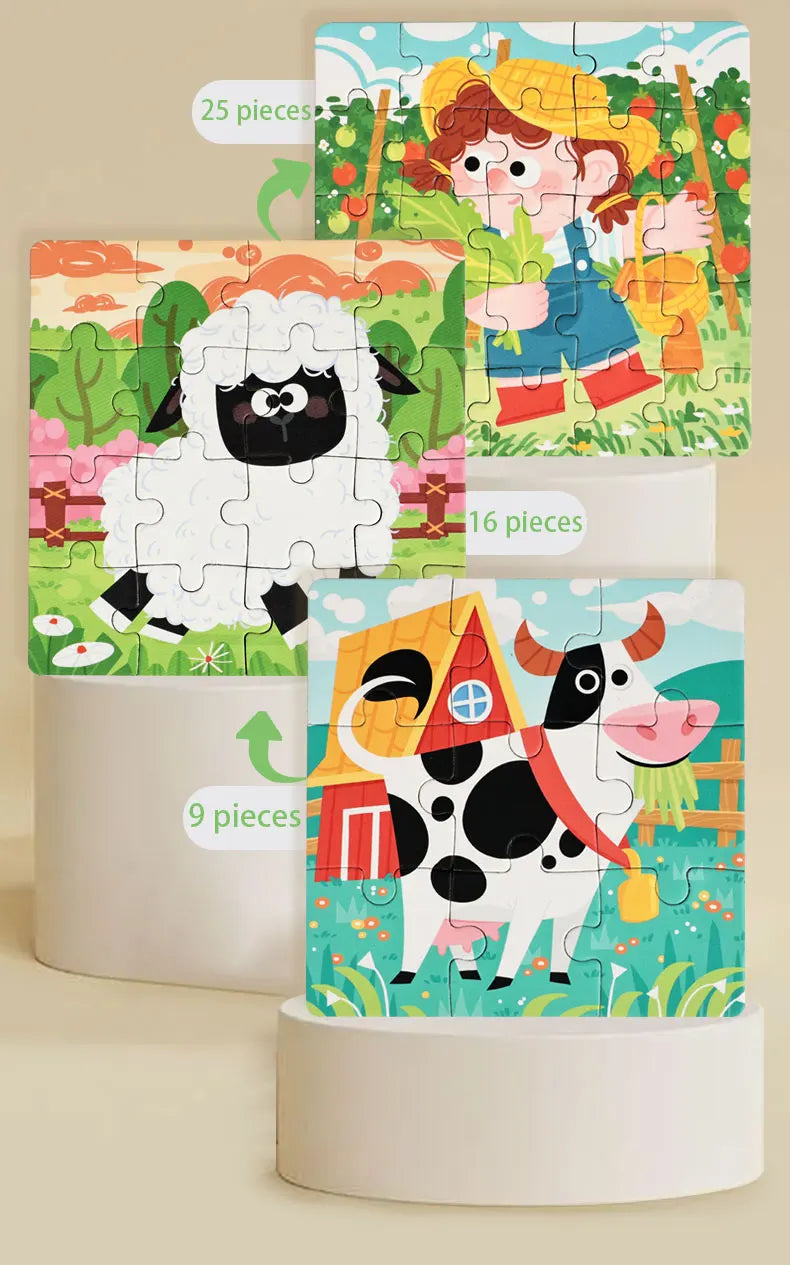 New Kids Magnetic Puzzle Games - Quiet Cartoon Animal Jigsaw Book Montessori Baby Educational Toy Early Learning Children's Gift